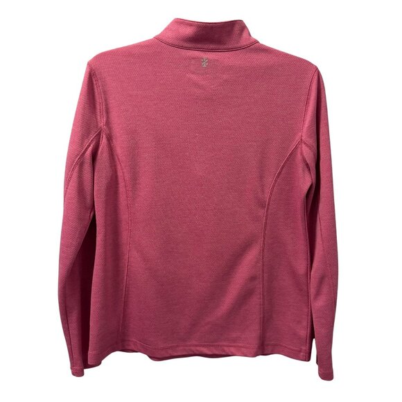 Izod Golf Womens Pink Quarter-Zip Pullover Sz M Lightweight 100% Polyester Long - Picture 11 of 12